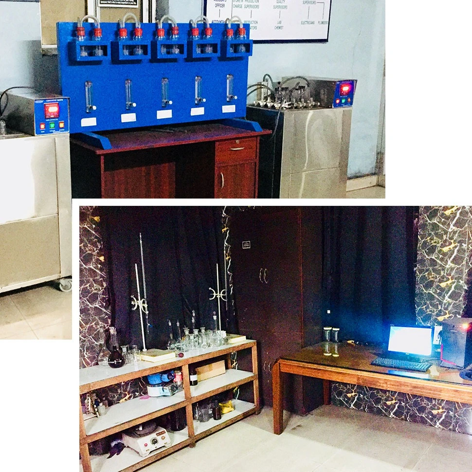 In-house ASTM-certified testing laboratory verifying iodine value, hardness, and ash content before global dispatch