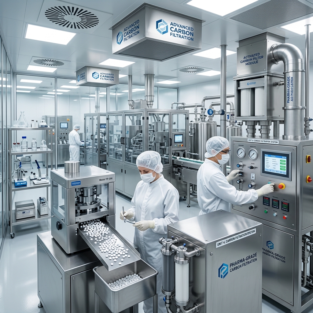Pharmaceutical grade activated carbon PAC API manufacturing