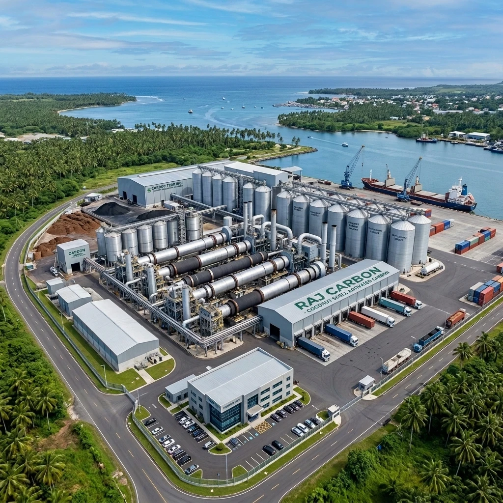 Raj Carbon activated carbon manufacturing plant in Tuticorin, Tamil Nadu, India